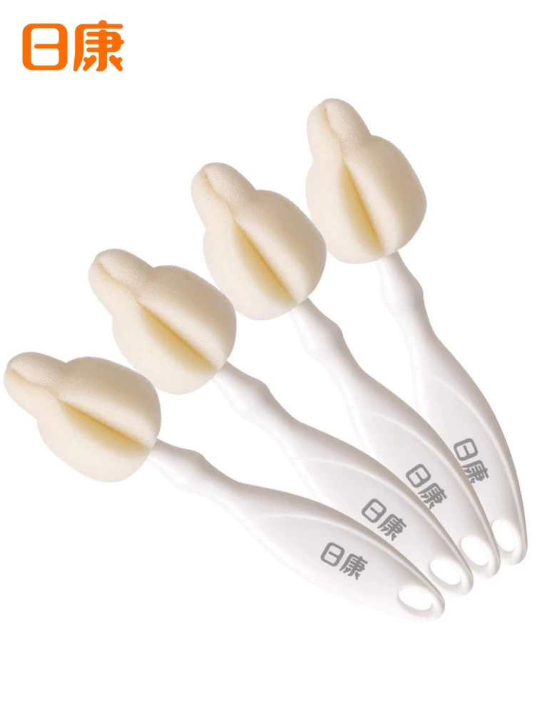 日康 Sponge universal children's bottle brush, wide neck