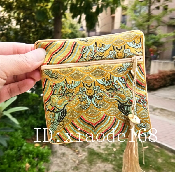 Phụ nữ thời trang Suhang tính năng thổ cẩm đồng tiền khóa tua nhỏ tiện lợi túi đồng xu ví nhỏ ví túi đồng xu gói thẻ ví cầm tay nam lv