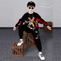 2021 autumn new boy in big children loose long sleeve pullover sweater printing Korean trend sports fashion cool