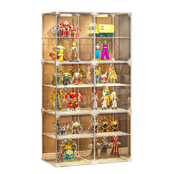 Hand-made Lego display cabinet storage box imitation acrylic glass transparent decoration Gundam model toy display shelf