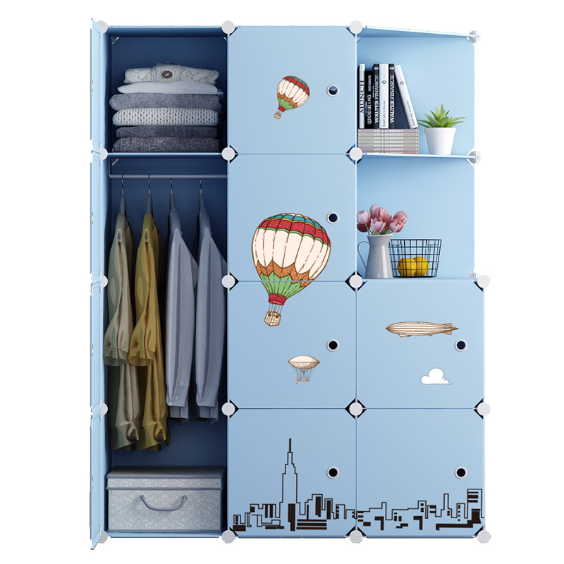 Simple Wardrobe Rental Housing With Plastic Cloth Cabinet Modern