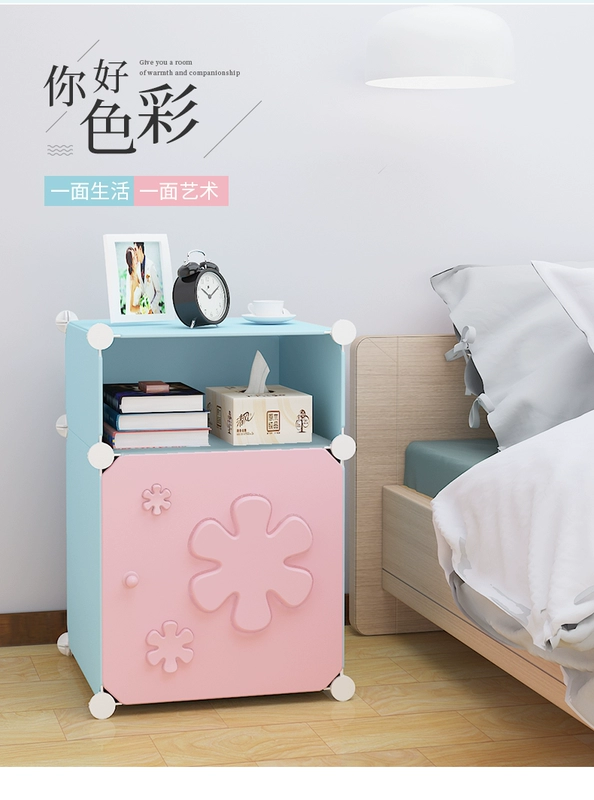 Đơn giản tủ đầu giường nhỏ gọn tủ Scandinavian phong cách phòng ngủ nhỏ nhỏ tủ đầu giường tủ lưu trữ hiện đại lắp ráp - Buồng