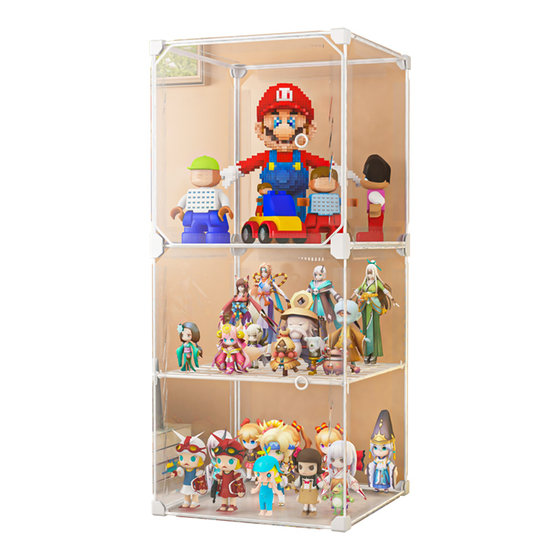 Lego transparent display cabinet hand model dust cover toy collection rack home building blocks up to storage box