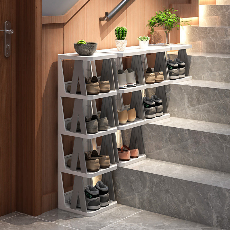 Staircase shoe rack, multi-tiered simple plastic shoe organizer, space ...