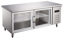 Owari D0 48L2 refrigerator Workbench 1 8 m commercial double glass door kitchen freezer fresh-keeping console