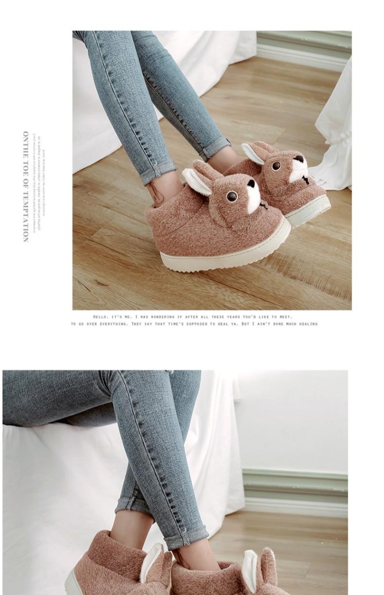 Dép cotton nữ giày dép trẻ em nam với phim hoạt hình thỏ yêu giày dày đế chống trơn dày dép nữ hot trend 2021