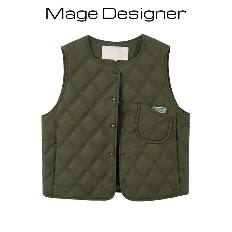 Japanese-Style Quilted Vest for Women, New Autumn and Winter Cotton-Padded Layered Vest, Outerwear Vest, Warm Sleeveless Jacket for Women