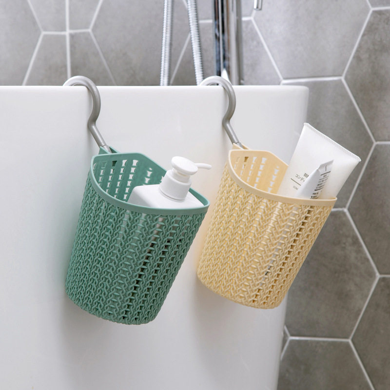 Bathroom draining hanging basket Makeup Room Wall-hanging Containing basket Hanging Bath small basket Debris Containing Basket Plastic Basket