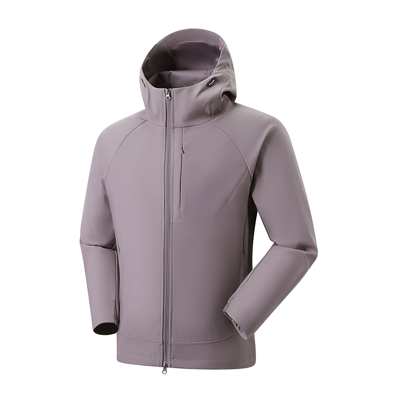 Taizhou Sanmen Men's Windproof Softshell Jacket with Pocket Decoration, Hooded, Warm, Mountain-Style Casual Jacket