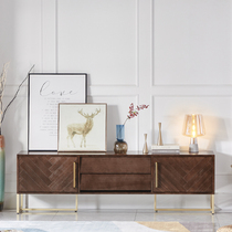 Nordic solid wood integrated TV cabinet coffee table combination minimalist home light luxury living room small apartment storage cabinet locker
