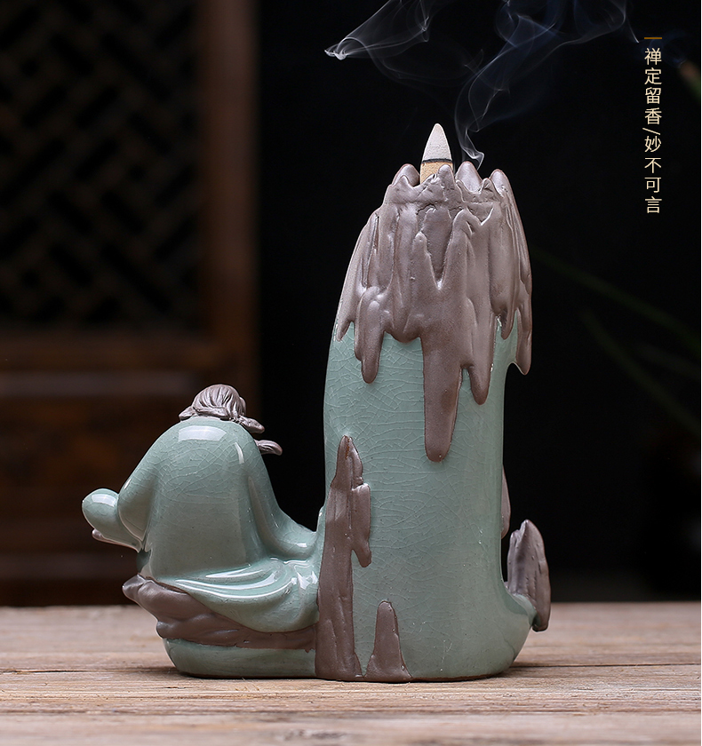 JiaXin elder brother up back censer guanyin incense joss stick household indoor creative tea furnishing articles ceramic aroma stove