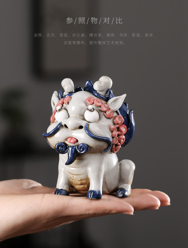 Furnishing articles pet boutique JiaXin ceramic checking tea to keep playing fun lucky the mythical wild animal and joss stick to do head of Furnishing articles