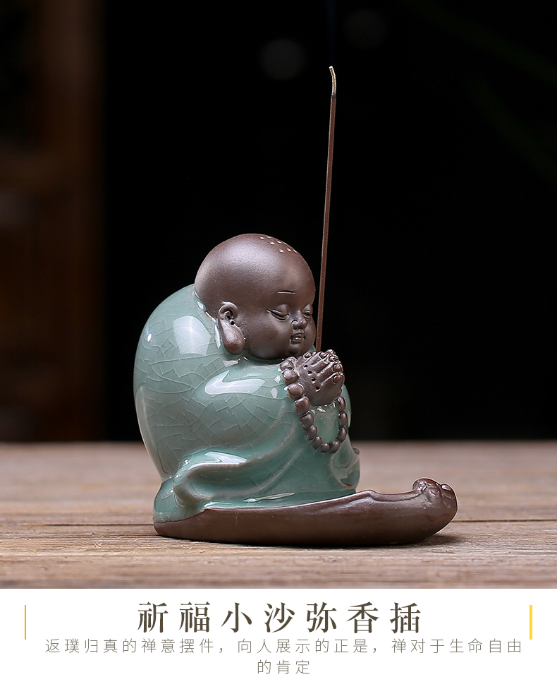 JiaXin elder brother up back censer guanyin incense joss stick household indoor creative tea furnishing articles ceramic aroma stove