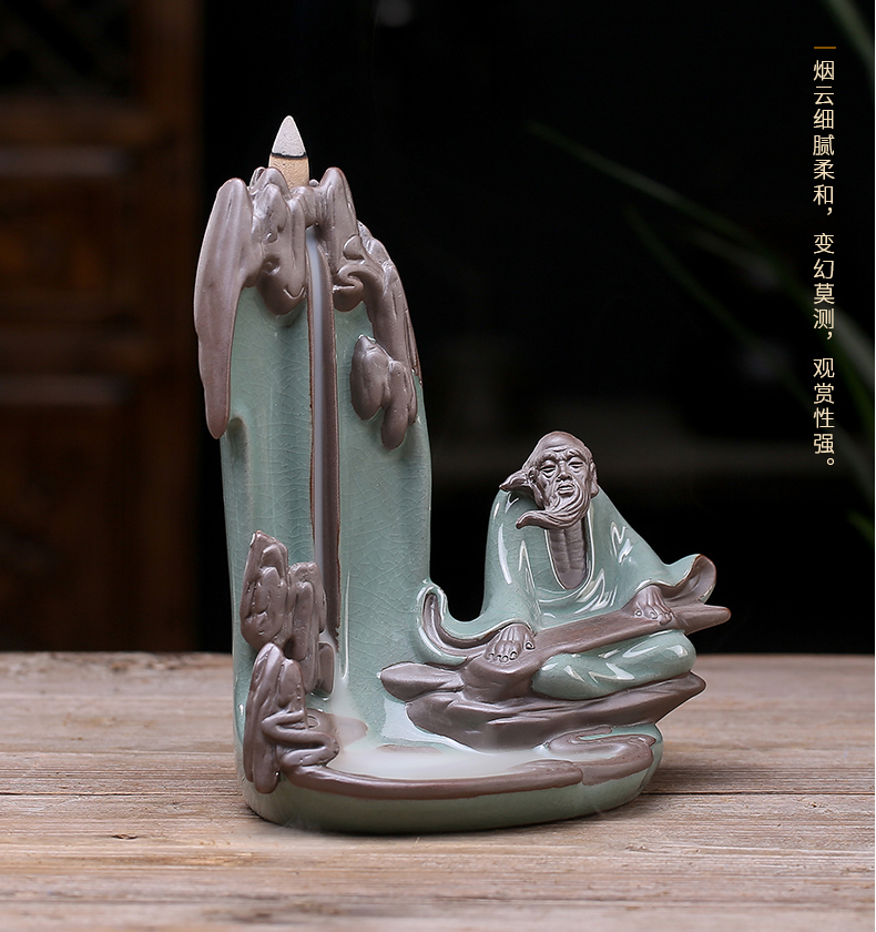 JiaXin elder brother up back censer guanyin incense joss stick household indoor creative tea furnishing articles ceramic aroma stove