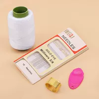 Белая нить/+16 игл+наперсток+нитевдеватель