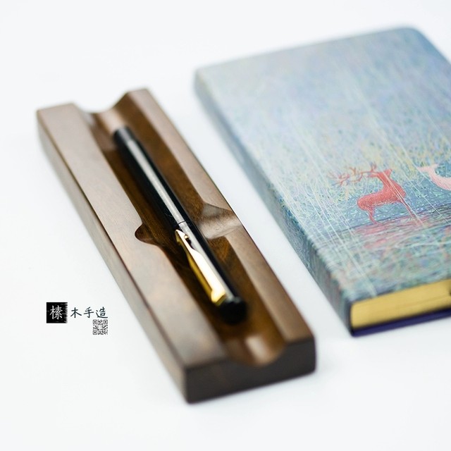 Fountain pen holder solid wood three-slot pen holder simple creative double-slot pen holder desktop storage ornament single-slot pen holder