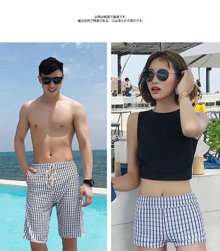 Bộ đồ bơi liền thân 2018 mẫu mới của Hàn Quốc mẫu đôi nữ chia ba mảnh quần lửng nam đi biển mùa xuân nóng bỏng - Vài đồ bơi 	đồ đôi đi biển cặp	