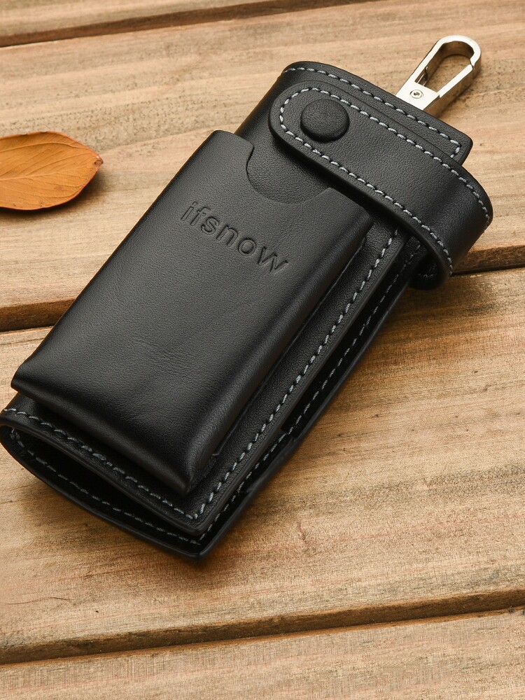 Men's leather car key bag universal mini simple creative personality key bag Large capacity multi-function key bag