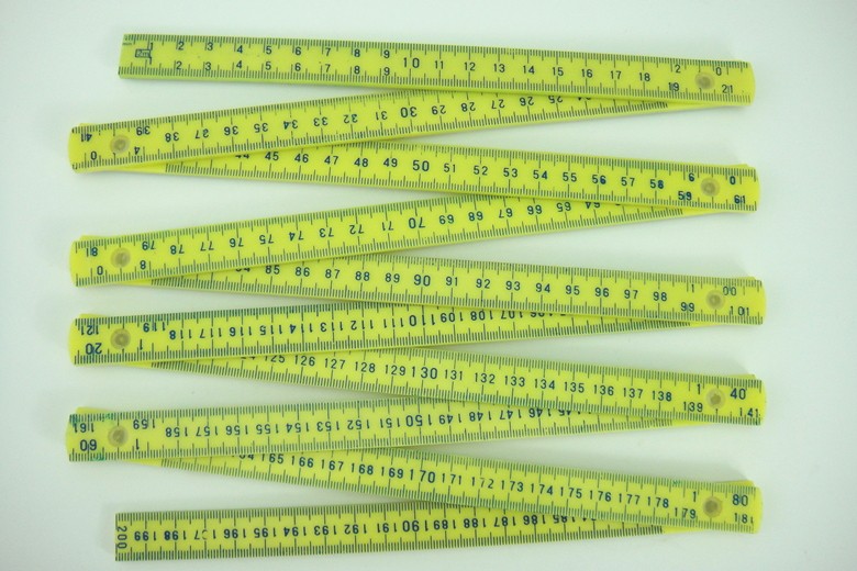 2-meter folding ruler plastic folding ruler measuring ruler woodworking ruler teaching ruler 10-fold ruler student measuring tool 10-fold ruler