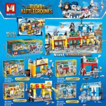Minger MG162 Peace World Elite finals housing area eating chicken Battlefield boys assembling building blocks toys