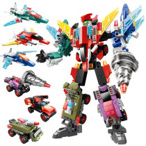 Zigao JJ1001 deformed robot flying wing knight armor boy assembled small particle block toy gifts