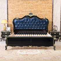 Eurostyle Full Solid Wood Headlayer Real Bull Leather Double American 1 8 m Light Extravaganza Princess Modern Minimalist Master Bedroom