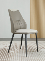 Light extravagant dining chair modern minimalist Home leaning back chair Fancy Nordic Leather Extremely Minimalist Designer Restaurant Hotel Chair