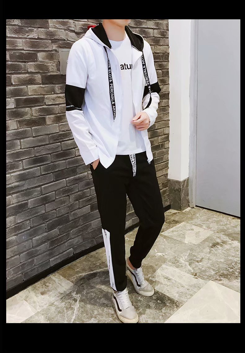 Áo len thanh niên nam trùm đầu mùa xuân và mùa thu Phiên bản Hàn Quốc của áo khoác thủy triều giản dị học sinh trung học cơ sở quần áo thể thao áo khoác nam có mũ