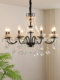 French Light Luxury Crystal Chandelier, Retro Palace Style Living Room Main Light, Medieval Dining Room Light, Black High-End Bedroom Light