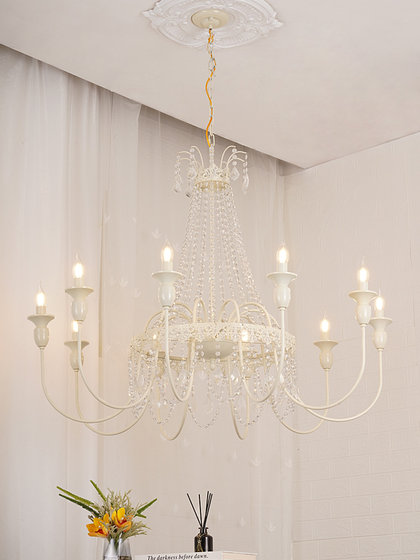 American Retro Crystal Chandelier 2026 New Model Bar Counter Restaurant Lamp French Light Luxury High-End Living Room Home Lighting Fixtures