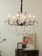 American Retro Living Room Chandelier, French Dining Room Hotel Lobby Lamp, Bedroom Candle Crystal Restaurant Creative Lighting Fixtures