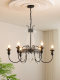 French Retro Chandelier, Black High-End Crystal Living Room Lamp, American Mid-Century Style Restaurant Bar Bedroom Study Lamp