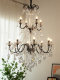 French-Style Vintage Chandelier, Black High-End Villa Living Room Egyptian Crystal Lamp, Bar Counter, Restaurant, Hotel Lobby Chandelier
