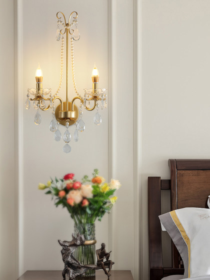 French-Style Bedside Wall Lamp 2026 New Model American Retro Bedroom Study Lamp Light Luxury High-End Living Room Corridor Wall Lamp