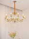 High-End American-Style Chandelier, Light Luxury Crystal Living Room Lamp, Simple Retro Dining Room Lamp, French Palace-Style Home Bedroom Lighting