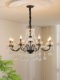 French Light Luxury Crystal Chandelier, Retro Palace Style Living Room Main Light, Medieval Dining Room Light, Black High-End Bedroom Light