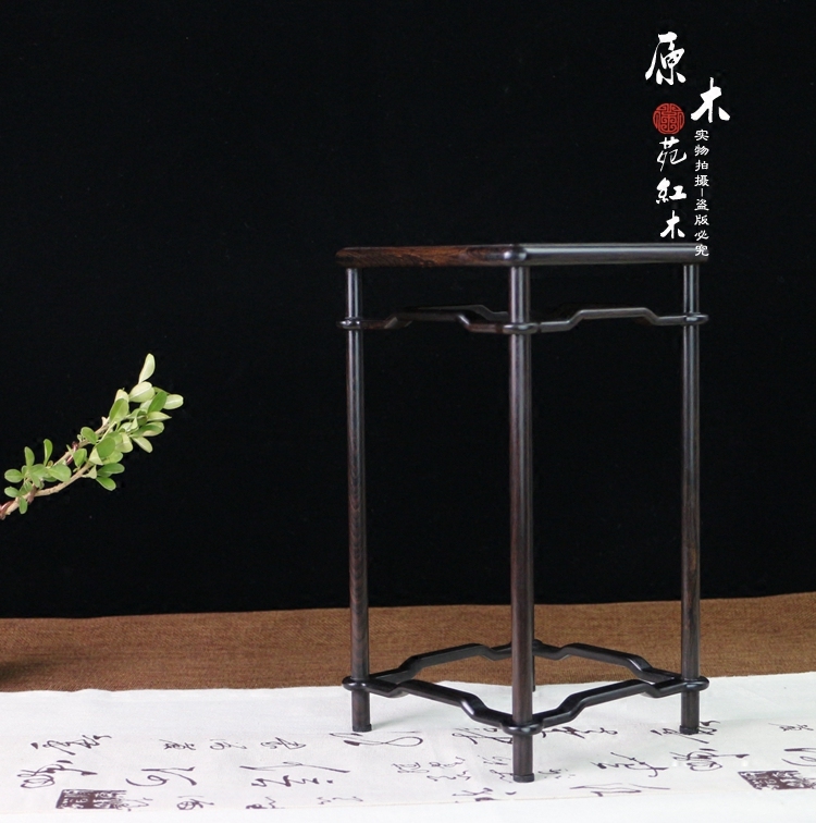 Black Sandalwood Bonsai Base Purple Light Sandalwood Miniature Bonsai Base Rack Red Wood Porcelain Vase Base Wood Play base Muto-Taobao