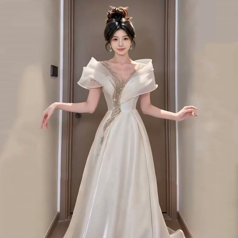 High-End Custom Evening Dress 2026 New Model, Dignified and Elegant, Suitable for Hostess, Solo Singing, Vocal Arts Exam, Stage Performance High-End Custom Evening Dress 2026 New Model, Dignified and Elegant, Suitable for Hostess, Solo Singing, Vocal Arts Exam, Stage Performance