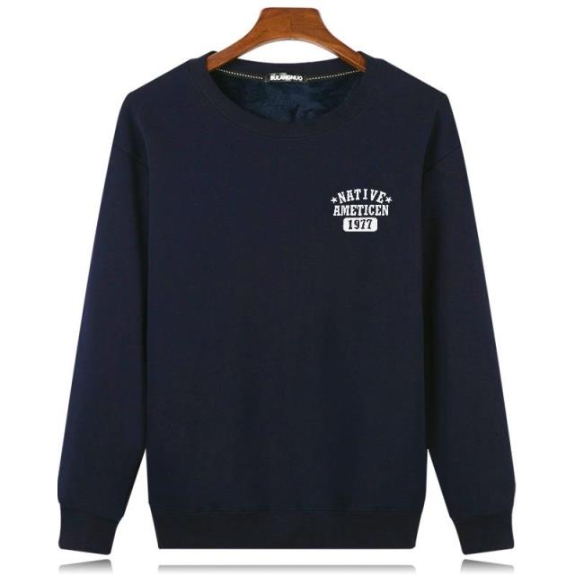 [Đặc biệt hàng ngày] cotton mùa đông cộng với phân bón XL ấm áp cộng với áo len dày nhung nam cha đáy dài áo hoodie loang màu