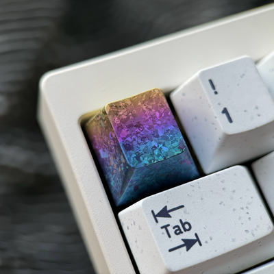 Titanium dimensional ice crystal colored titanium alloy personalized seven-color customized keycaps original factory height