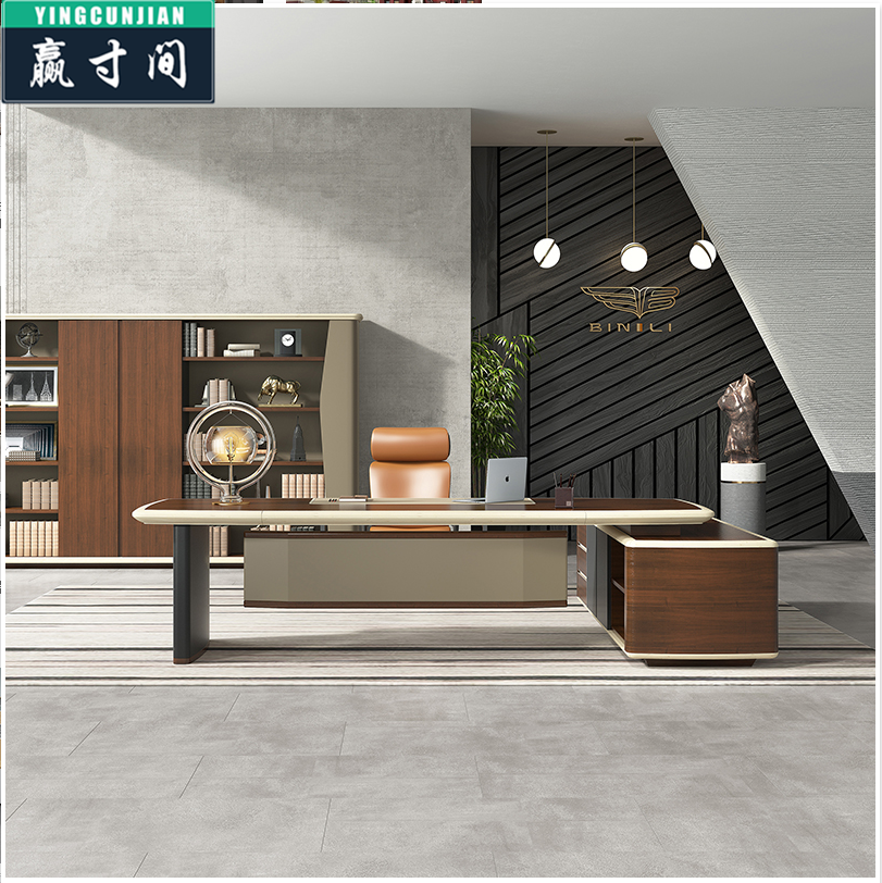 Solid Wood furniture boss table upscale atmospheric president table light luxury fashion chairman desk 3 2 m walnut wood