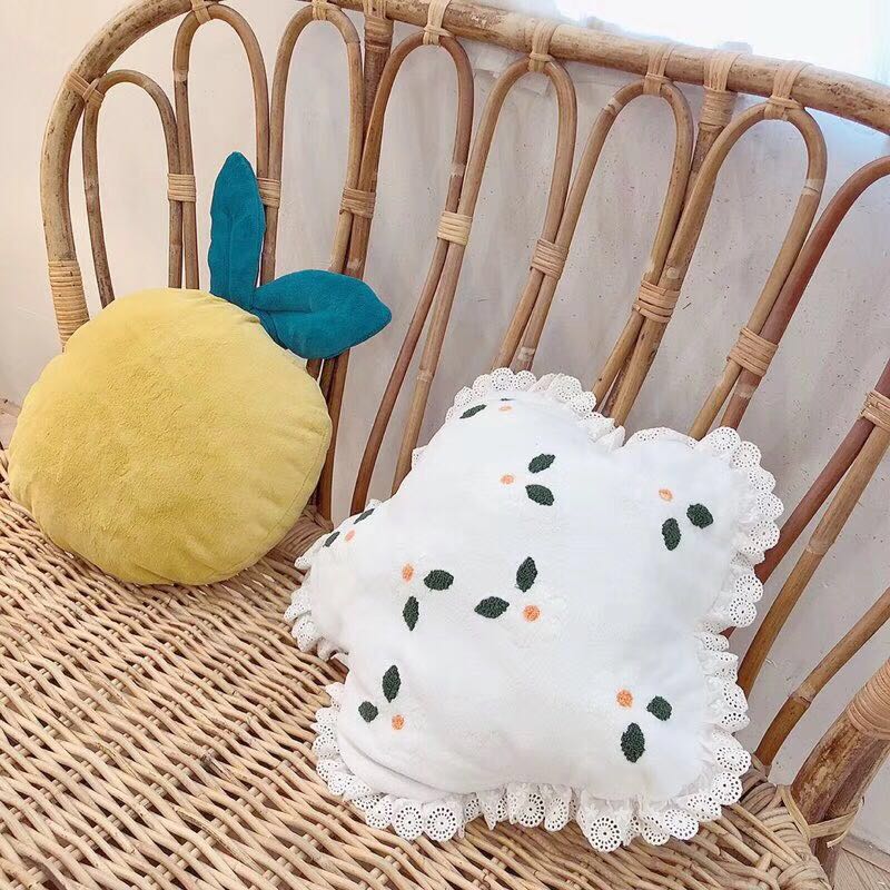Ins line trái cây gối gầy táo cam đệm màu đỏ nhà sofa trang trí da cúc thắt lưng xe - Trở lại đệm / Bolsters bộ chăn gối văn phòng giá rẻ