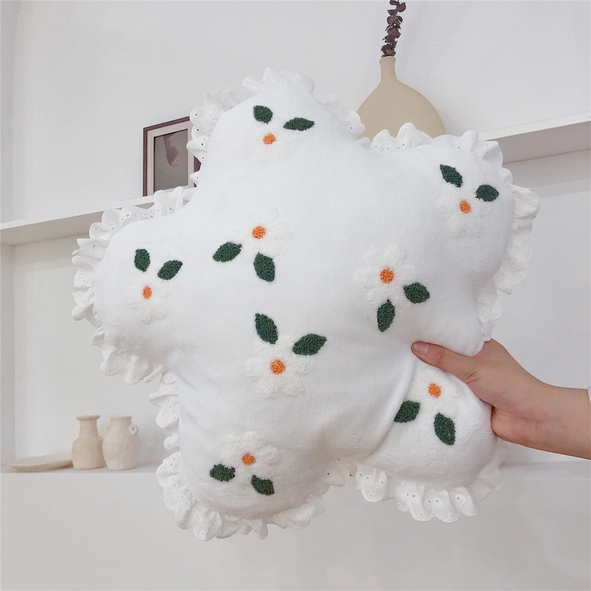 Ins line trái cây gối gầy táo cam đệm màu đỏ nhà sofa trang trí da cúc thắt lưng xe - Trở lại đệm / Bolsters bộ chăn gối văn phòng giá rẻ