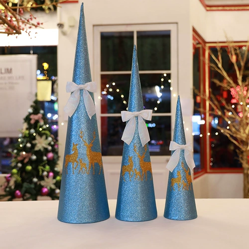 Рождественский шпиль елки, набор из трех частей, золотые и красные елочные украшения, креативная витрина, рождественское украшение, елочная композиция