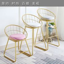 Modern simple bar chair iron back bar stool milk tea shop clothing store layout chair Net red home chair factory