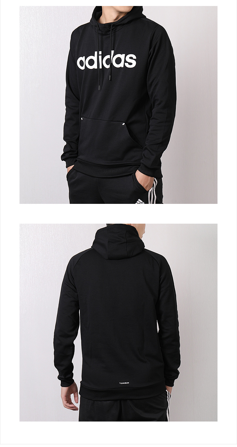 Adidas nam 2018 mùa đông áo len thể thao mới dệt kim cộng với áo thun nhung trùm đầu DH9323 DM4261 áo hoodie nam form rộng