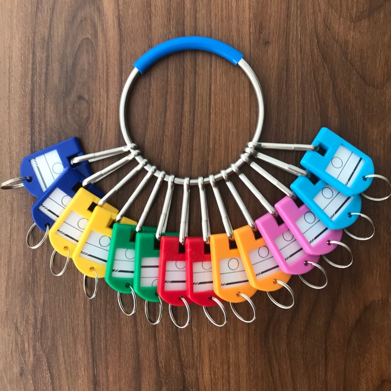 Metal Key Large Ring Chain Key Holder Hook Car Dealership School Dormitory Key Tag Management Number Plate