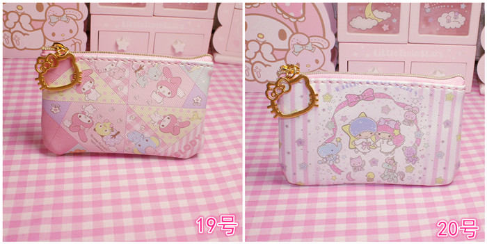 Dễ thương Melody melody ví tiền xu mini hello kitty phim hoạt hình đồng xu ví nữ gói thẻ ví cầm tay nữ hàng hiệu