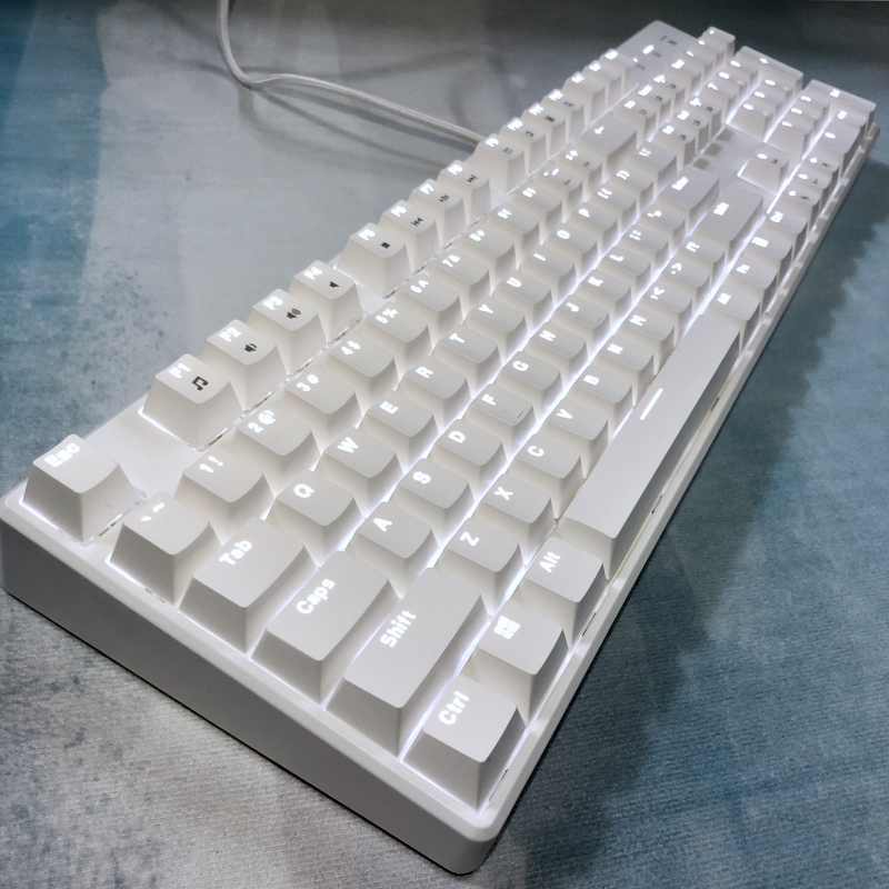 Wireless wired dual-mode white Bluetooth Gold plug green axis red axis tea embedded KM104 key mechanical keyboard