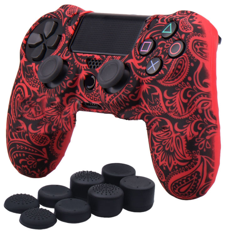 Suitable for PS4 handle Silicone case PS4 SLIM PRO Silicone case PS4 Flower protection case with rocker cap